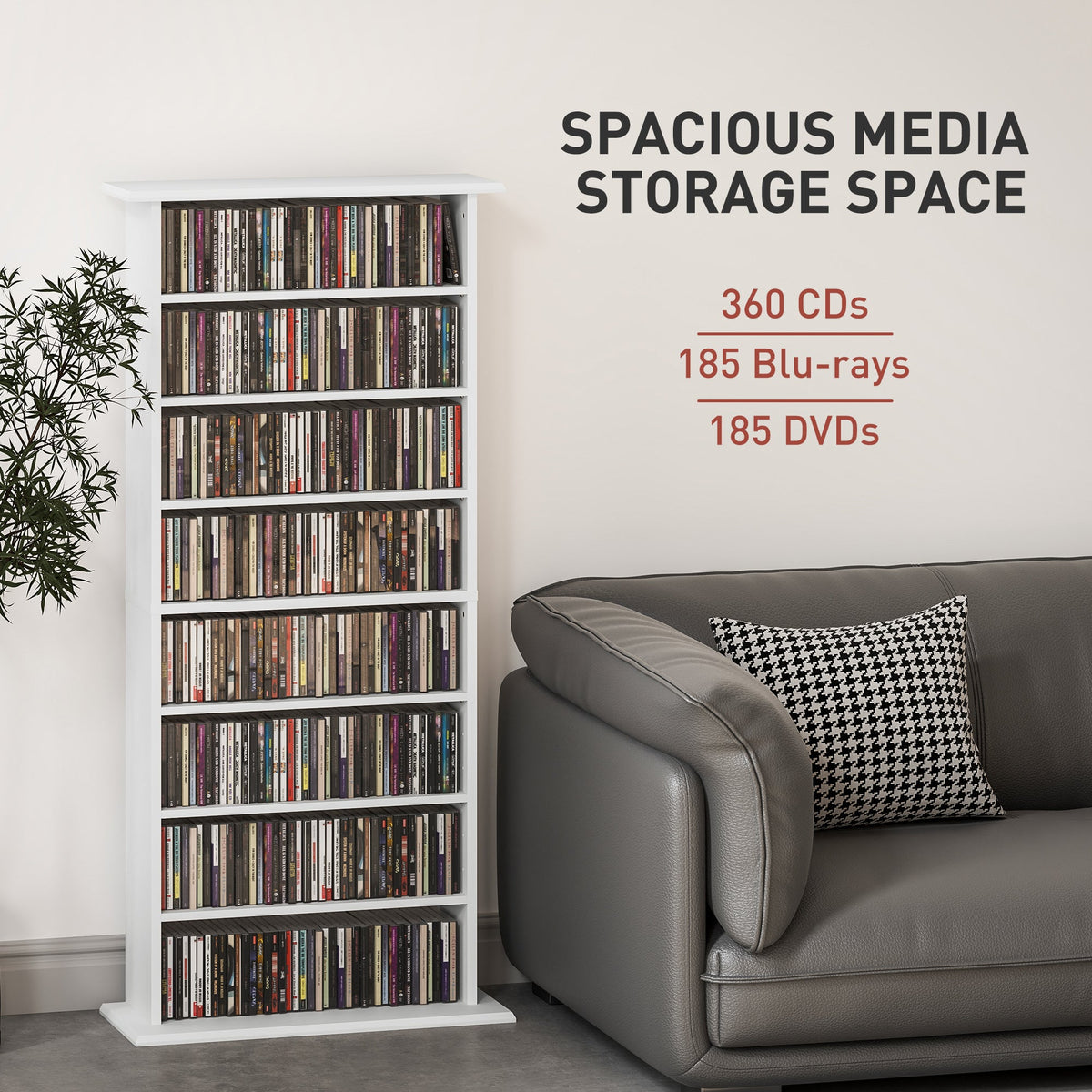 HOMCOM 360 CD Storage Unit - White