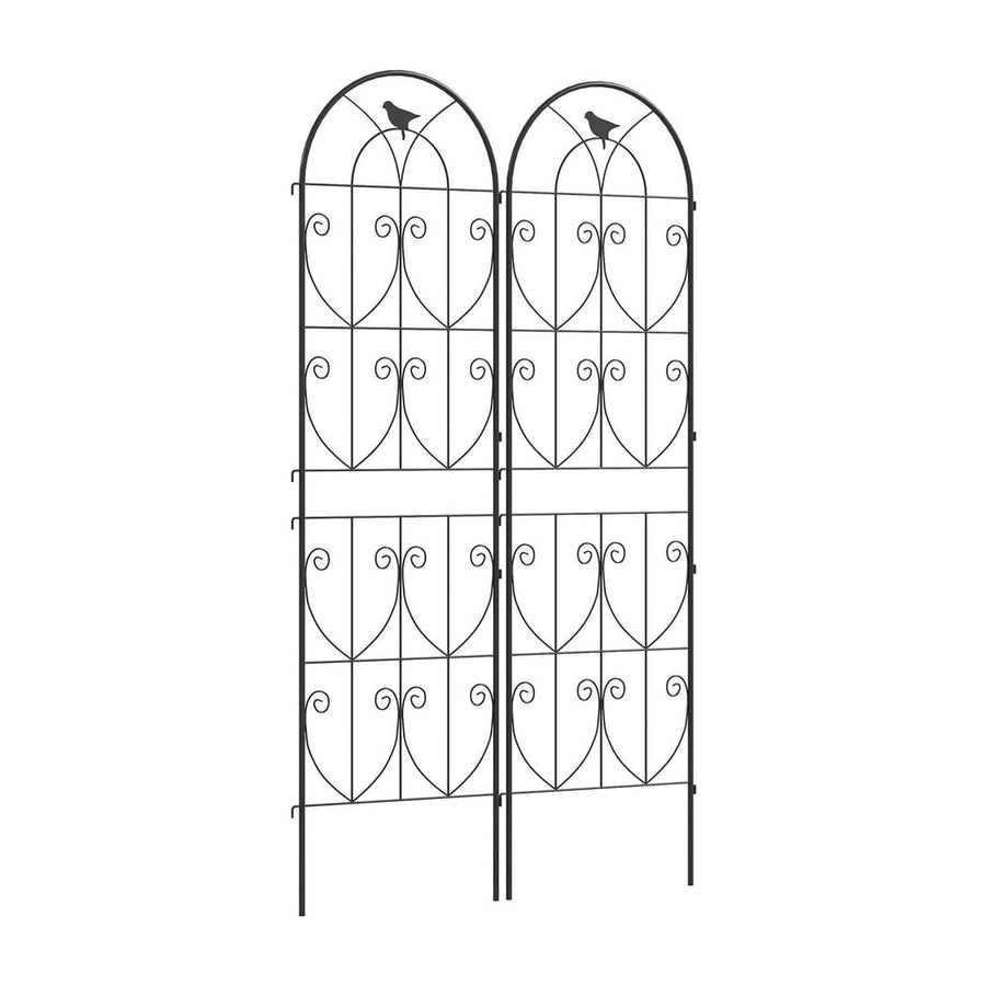 Outsunny Set of 2 Garden Trellis, Metal Fence Panels for Climbing Outdoor Plants, Flowers, 180 x 50cm
