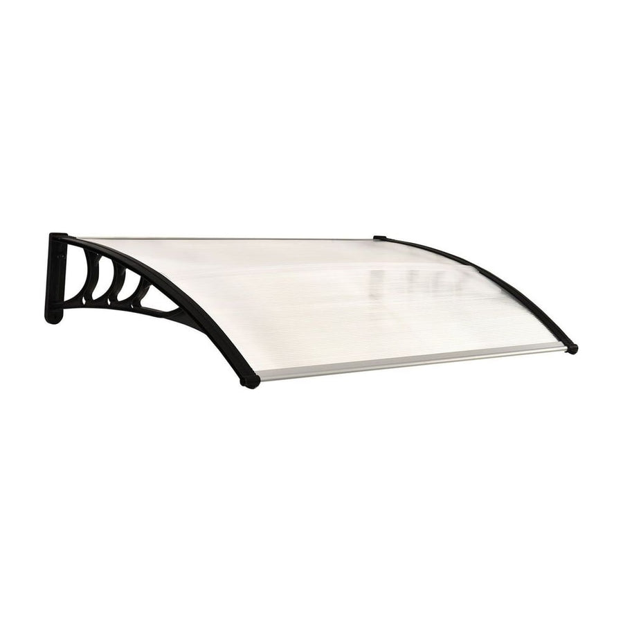 Outsunny Front Door Canopy Outdoor Awning Aluminium Rigid Plastic Polycarbonate Rain Shelter UV Water Rain Resistant 120 x