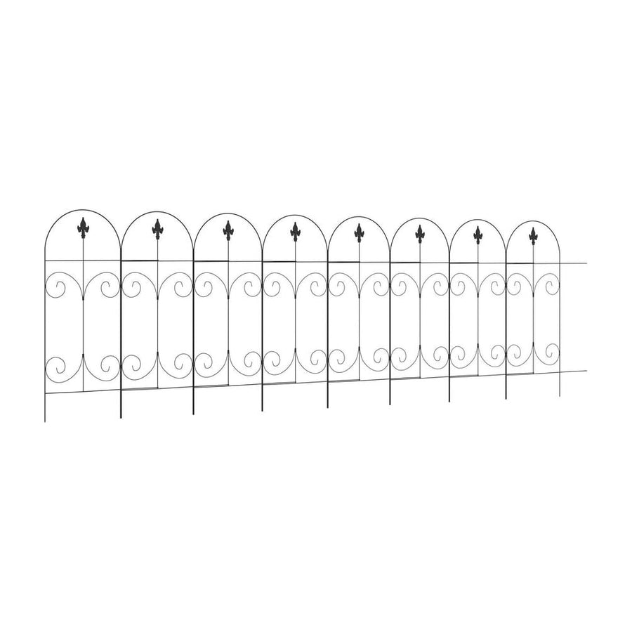Outsunny Decorative Garden Fencing, 8PCs 44in x 12.5ft Outdoor Picket Fence Panels, Rustproof Metal Wire Landscape Flower Bed