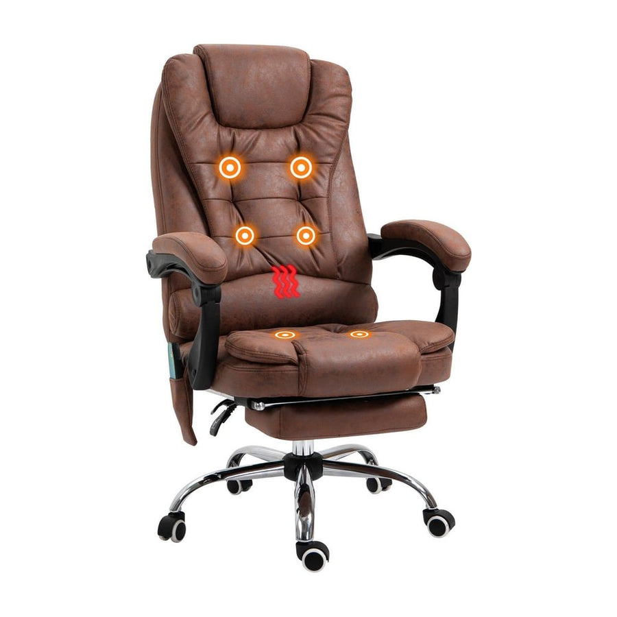 Vinsetto Heated 6 Points Vibration Massage Executive Office Chair Adjustable Swivel Ergonomic High Back Desk Chair Recliner