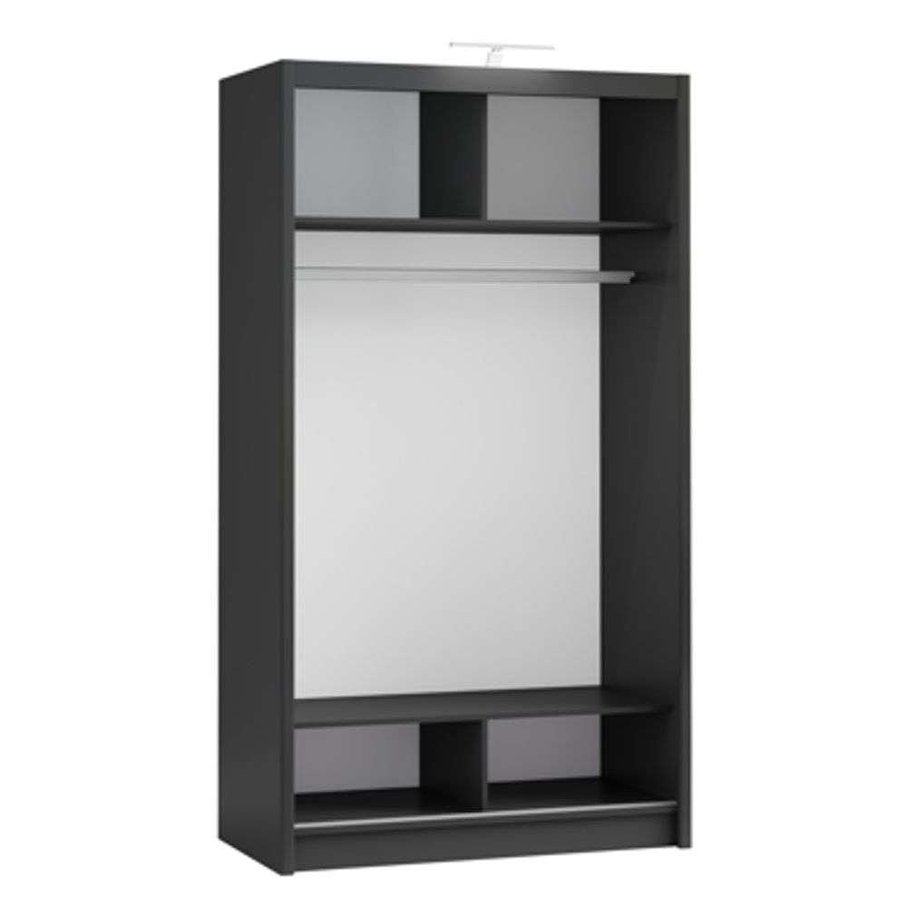 Black Full Mirrored Sliding Door Wardrobe 120cm – ALDRIDGE