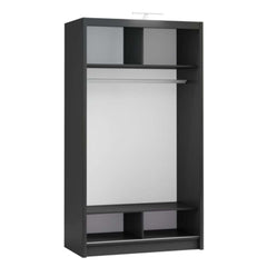 Black Full Mirrored Sliding Door Wardrobe 120cm – ALDRIDGE