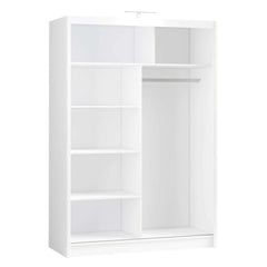 White Full Mirrored Sliding Door Wardrobe 150cm – ALDRIDGE