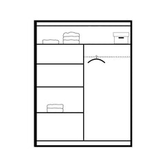 White Mirrored Sliding Door Wardrobe 160cm – NORWICH