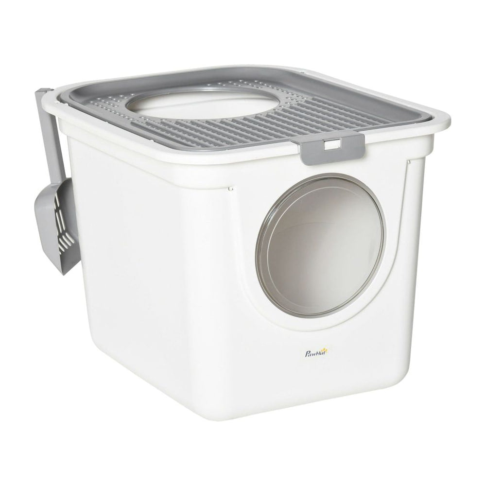 PawHut Cat Litter Box in White