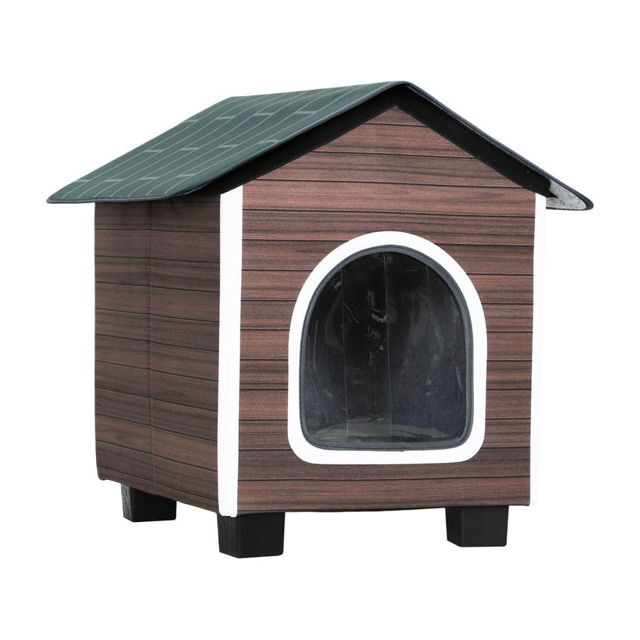 PawHut Insulated Outdoor Cat House, Water-Resistant Feral Cat Shelter with Elevated Base and Cushion, Red-brown