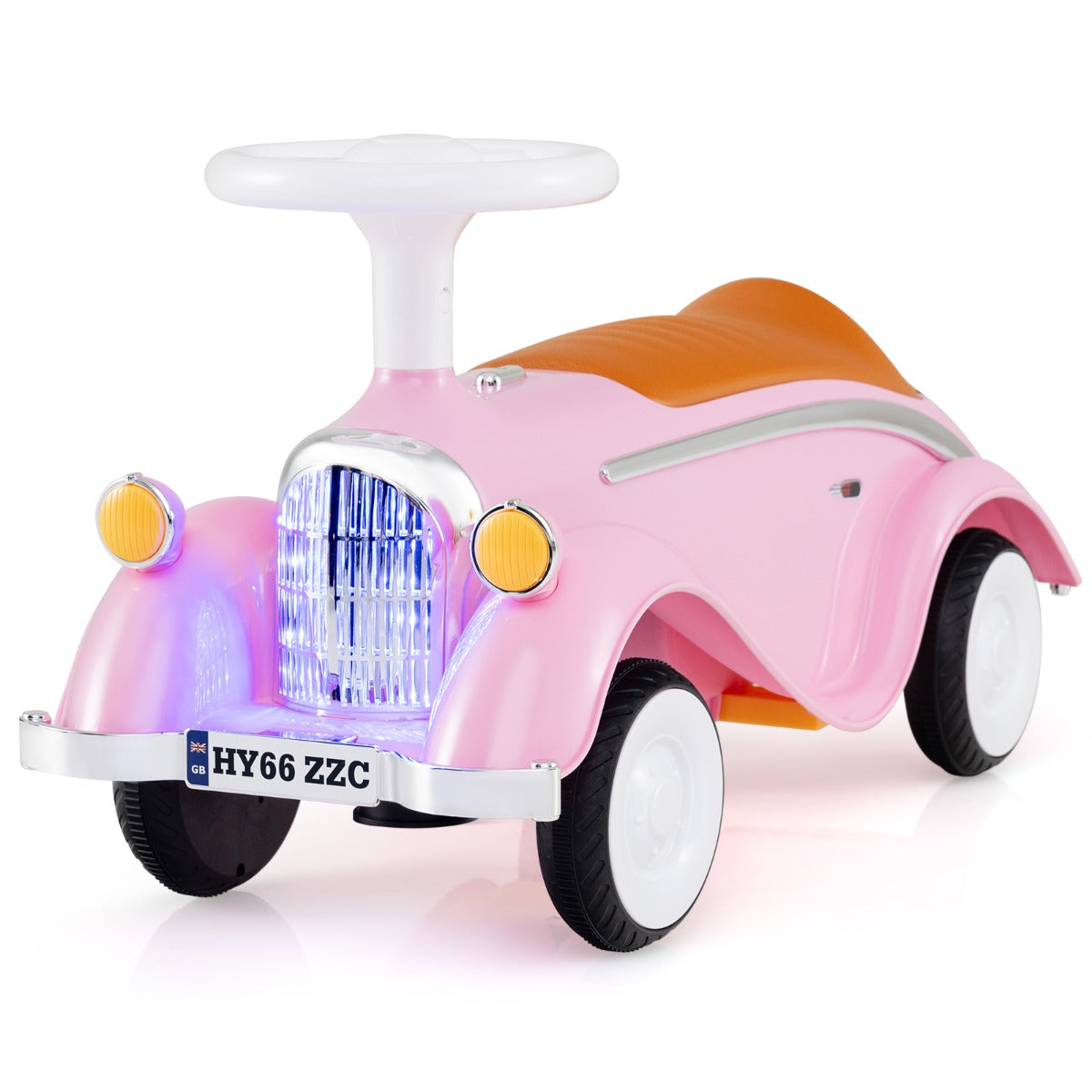 Toddler Ride on Toy with Steering Wheel for Children 19-36 Months Old-Pink