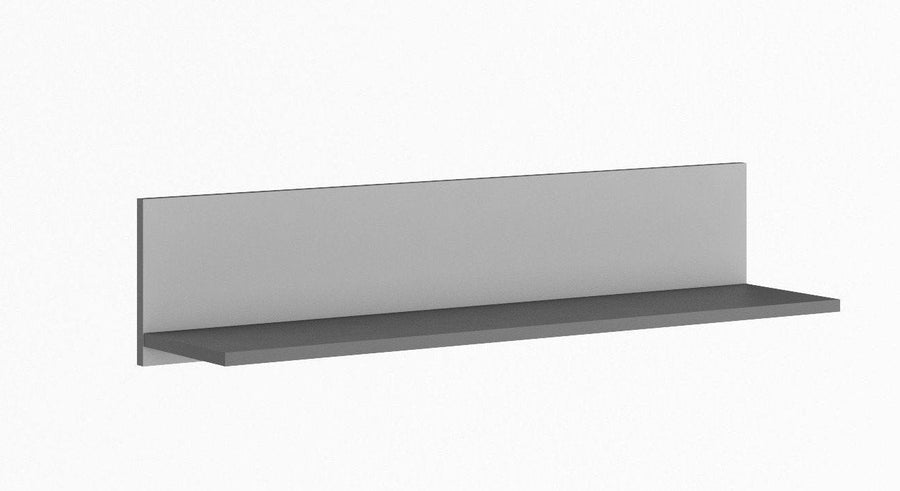 Pok PO-12 Wall Shelf 90cm, a simple grey shelf with a back panel