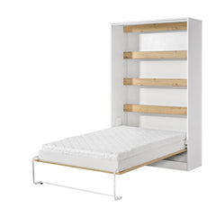 SPACEO Vertical Wall Bed 120x200 White / Oak Artisan / White Handles