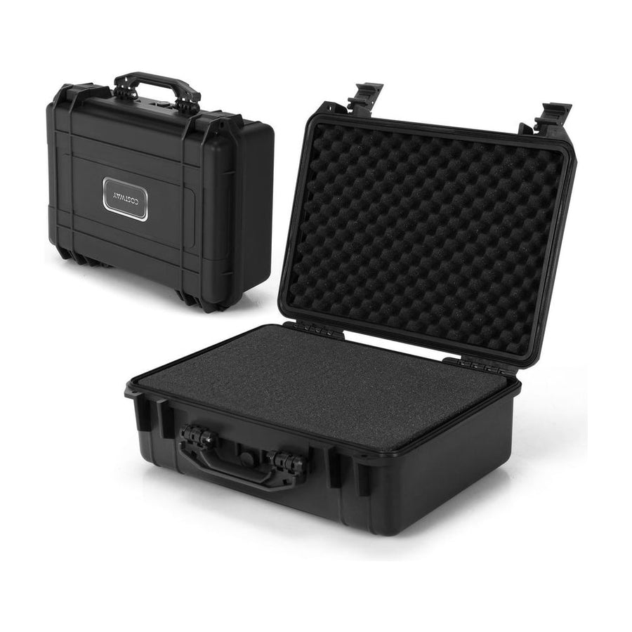 Portable Waterproof Hard Case with Customizable Fit Foam-45 x shown closed and open with foam lining
