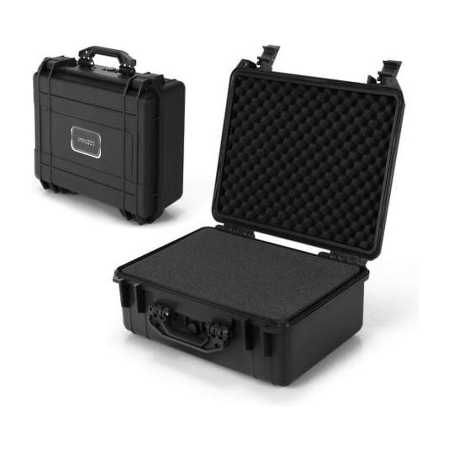 Portable Waterproof Hard Case with Customizable Foam Insert-34 x 31 x 16 cm closed and open
