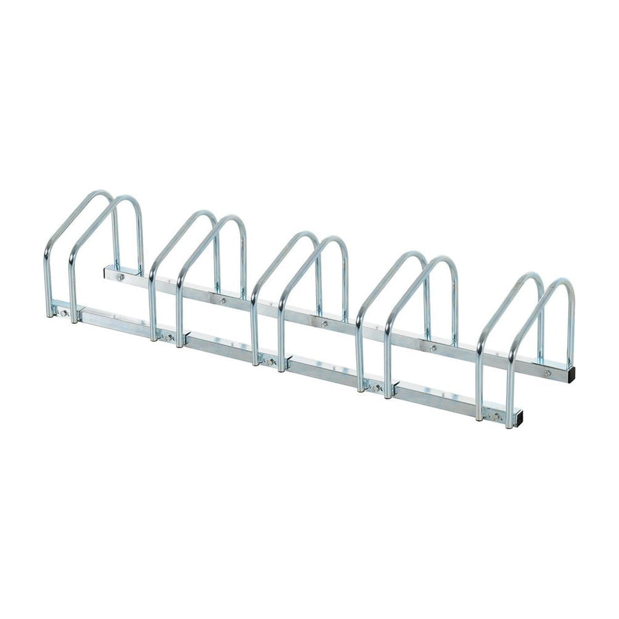 HOMCOM Bike Stand Parking Rack Floor or Wall Mount Bicycle Cycle Storage Locking Stand (5 Racks, Silver)