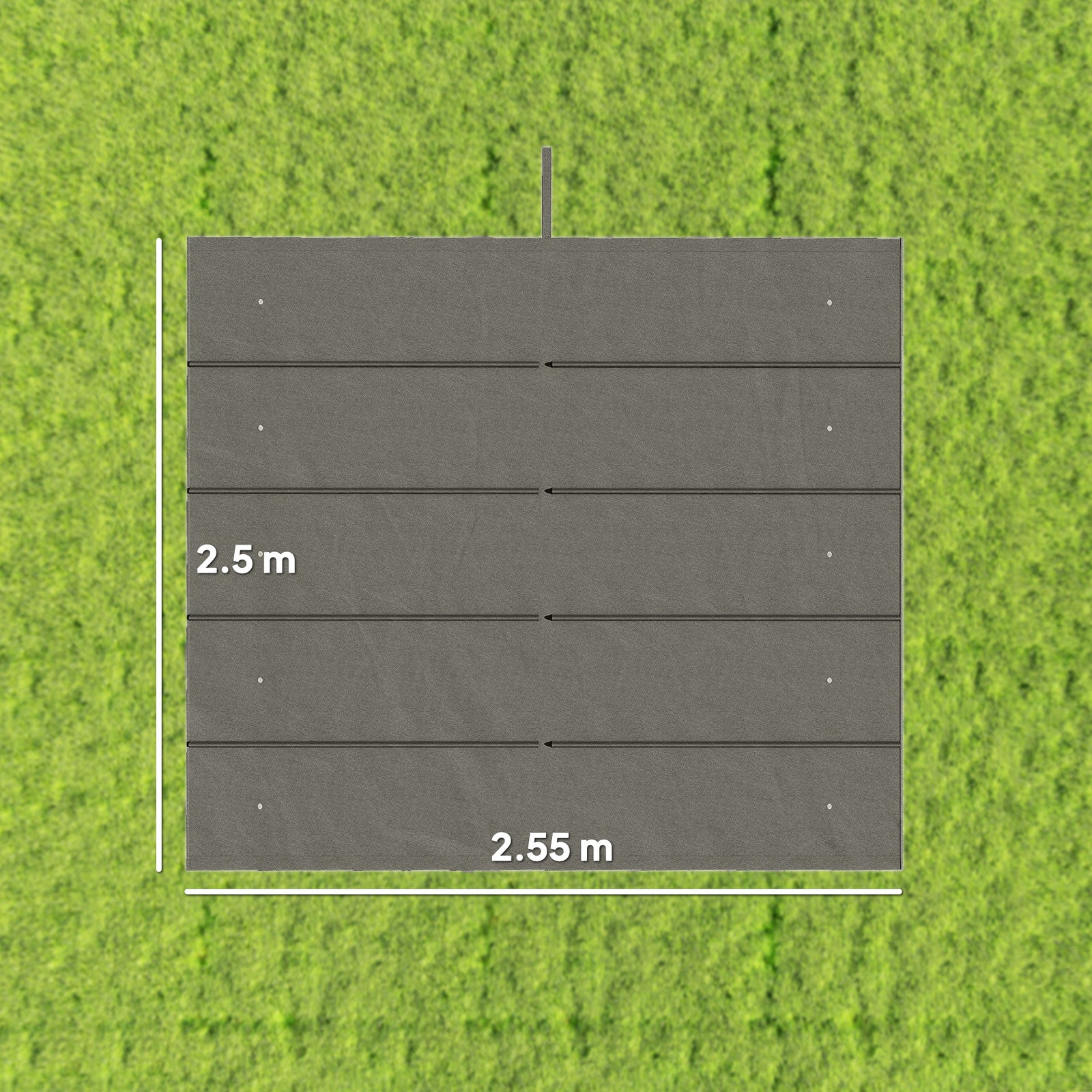 Outsunny Retractable Pergola Cover, 2.55 x 2.5 m Replacement Canopy Fabric for 3 x 3 m Frame, Roof Top Only, Light Grey