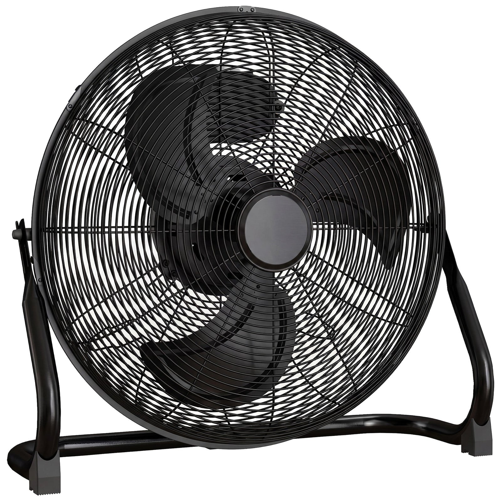 HOMCOM Metal Floor Fan with Tilting, High Velocity, 3 Speed, Portable Gym Fan for Home Office, Black