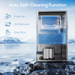 the ice machine's internal components and self-cleaning function explained
