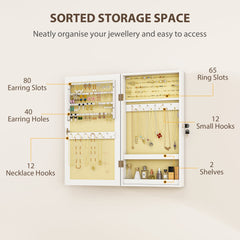 HOMCOM Jewelry Cabinet, Jewelry Storage Cabinet with Mirror, White - product image 5
