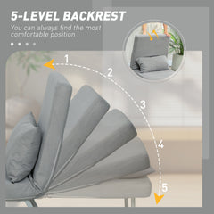 HOMCOM Single Sofa Bed, 3-in-1 Convertible Folding Chair Bed with Adjustable Backrest, Removable Armrests, Light Grey