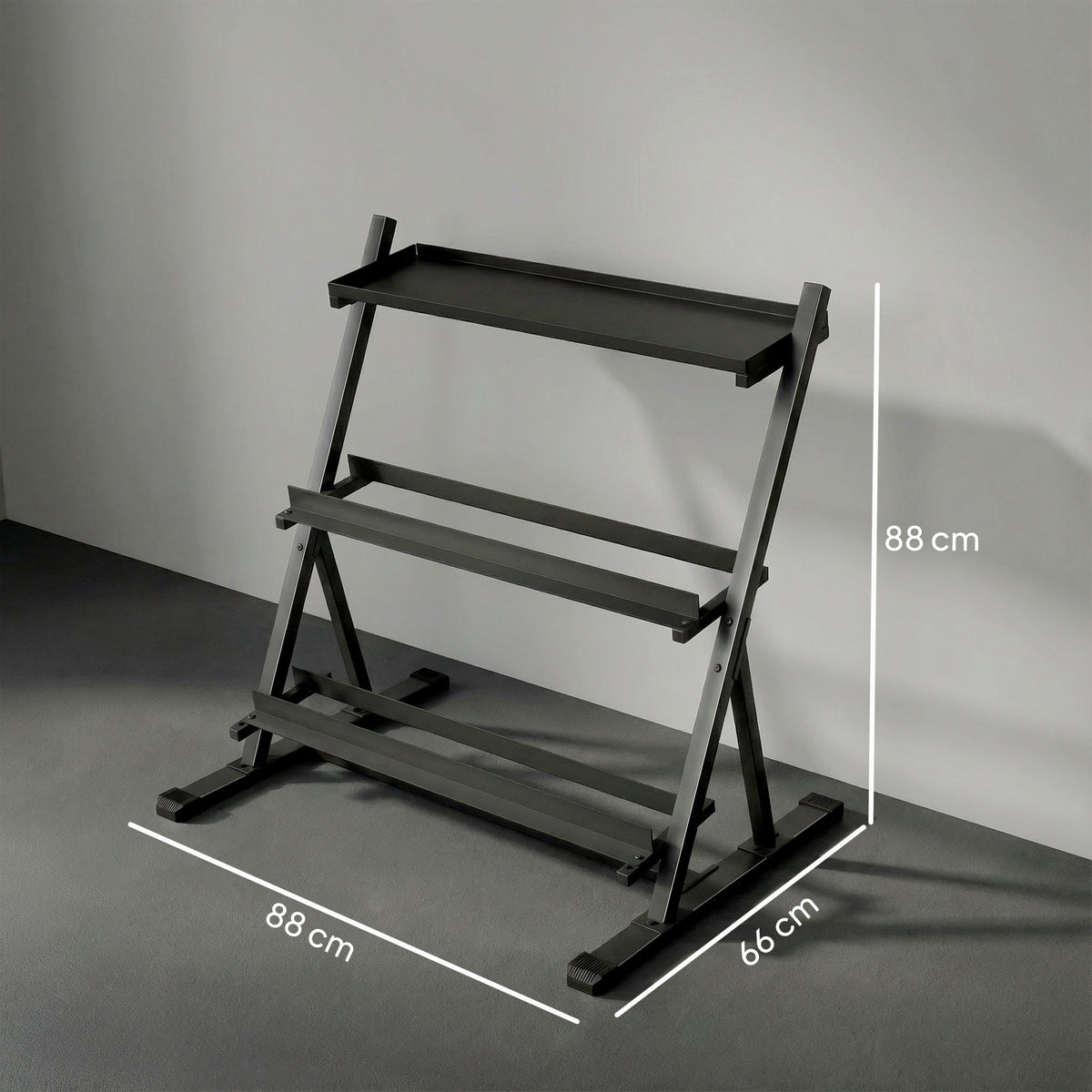 SPORTNOW 3-Tier Adjustable Dumbbell Rack, Heavy-Duty Weight Rack for Dumbbells, Kettlebells and Multiple Balls, Space-Saving Weight Storage Stand for Home Gym, 200 KG Capacity