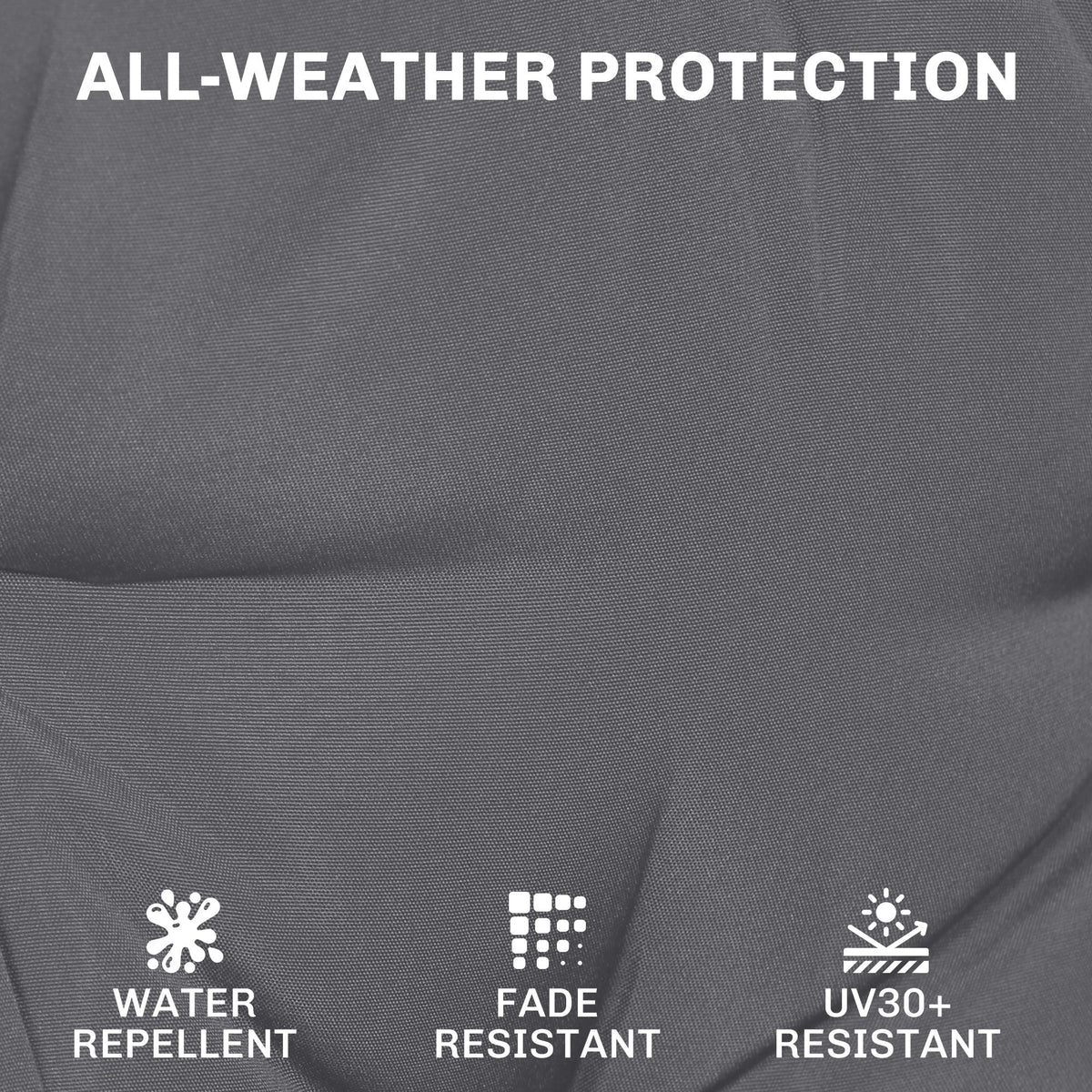 Outsunny Outdoor Chair Seat Cushions Set of 2, Garden Chair Cushions with 7cm Thick Foam & Ties, Dark Grey