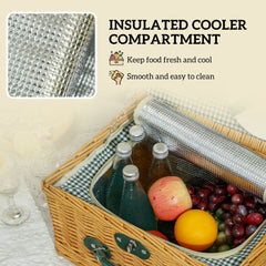 Outsunny Two-Person Picnic Set, with Wicker Basket - product image 5