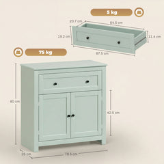 HOMCOM Sideboard Storage Cabinet, Modern Kitchen Cupboard with Adjustable Shelf, Drawer and Double Doors, Green
