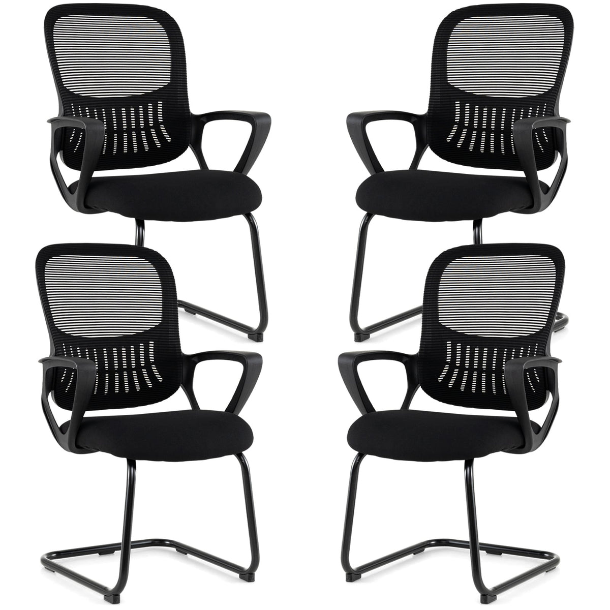 Reception Chairs Set of 4 shown together against a plain white background
