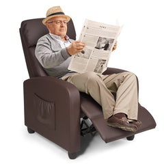 Recliner Armchair with Reclining Function and Adjustable Leg Rest-Coffee