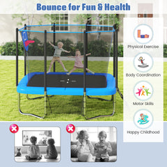 Rectangle Outdoor Trampoline 317 x 255 cm Backyard Trampoline-Blue