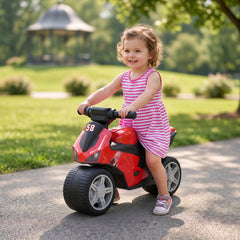 AIYAPLAY Balance Bike with Music Extra-Wide Wheels Toddler Bike for Boys Girls Red