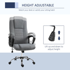 Vinsetto Linen-Look Swivel Office Chair - Dark Grey