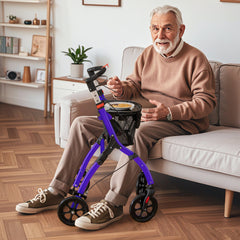 Rollator Walkers Lightweight Foldable Rolling Walker with Tray for Seniors-Purple