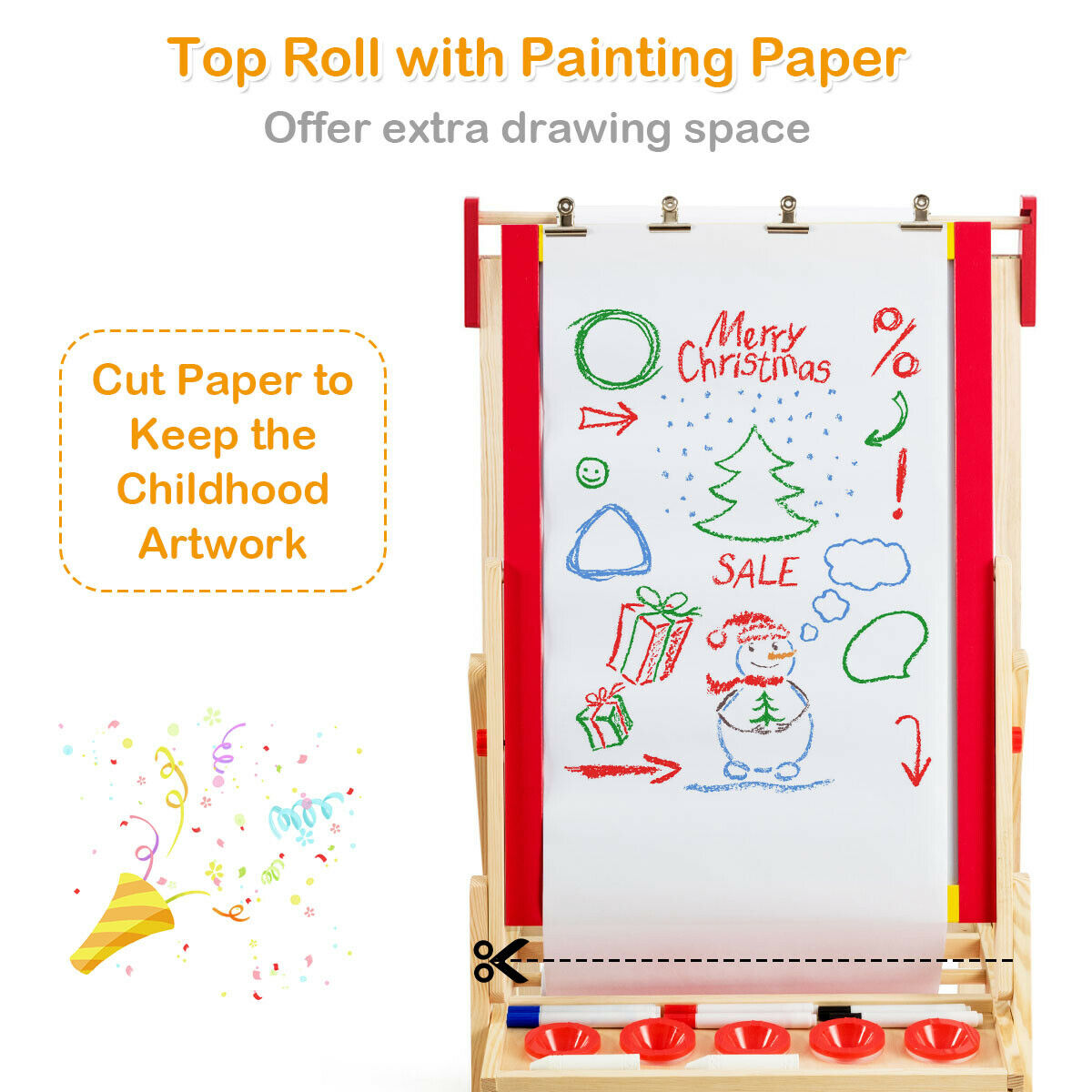 Children's Double Sided Easel with Storage Bags