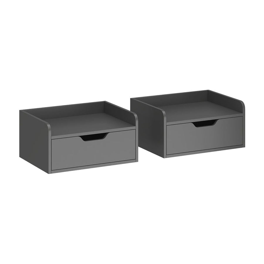 HOMCOM Floating Nightstands Set of 2, Wall Mounted Bedside Table with Drawer for Bedroom, Black