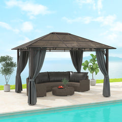 Outsunny Hardtop Gazebo Canopy in Dark Grey, image 3