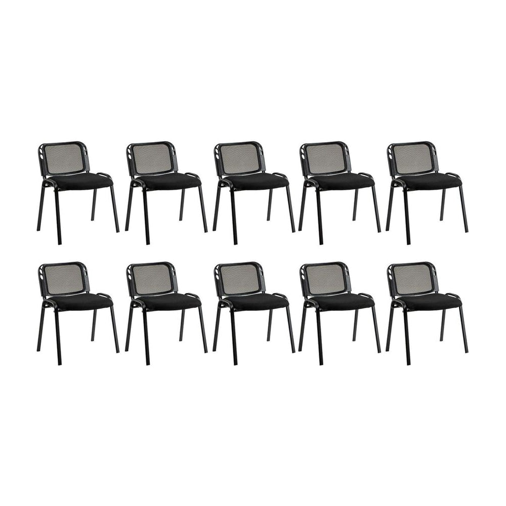 Set of 10 Stackable Waiting Room Chairs arranged in two rows against a plain white background