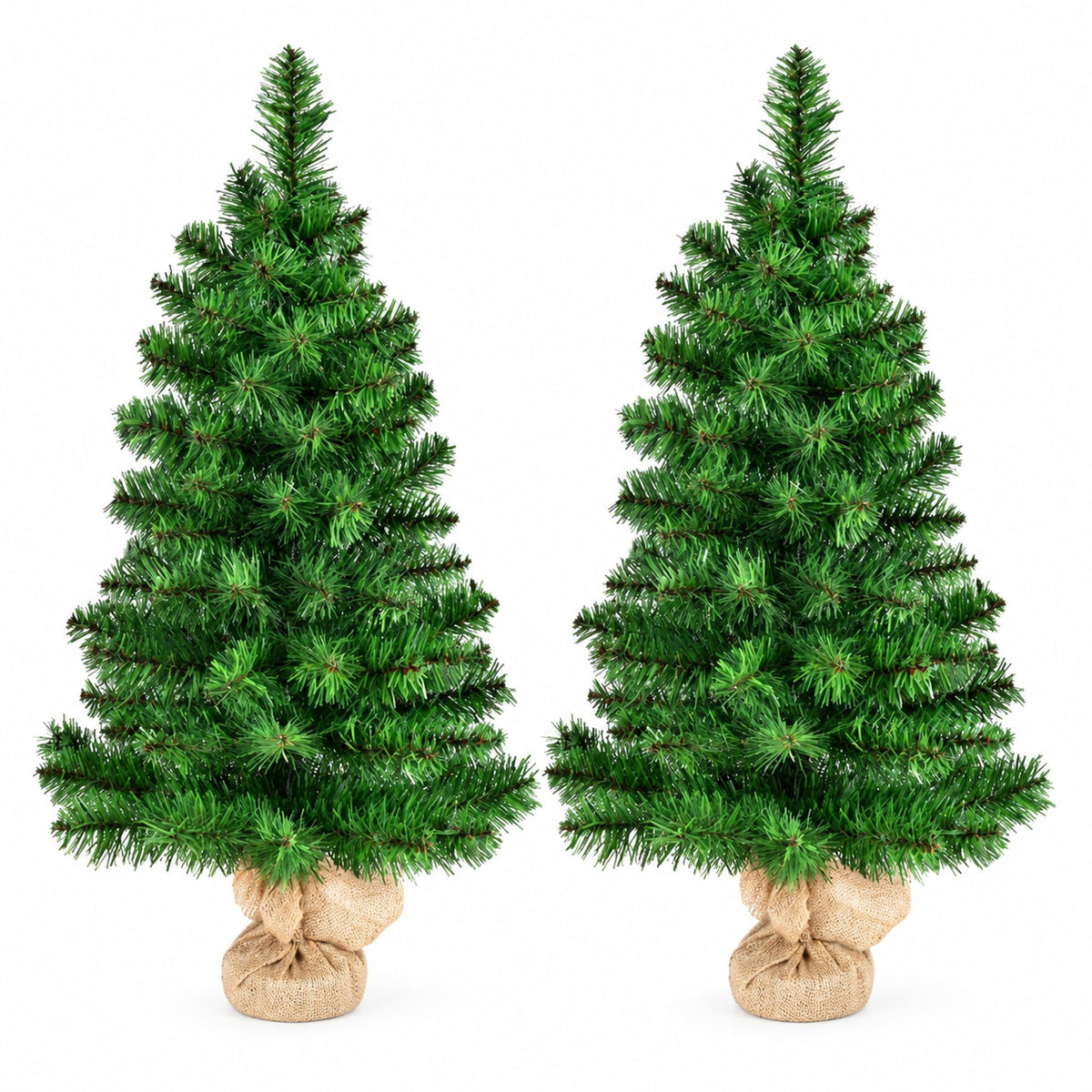 Set of 2 Artificial Table Top Christmas Tree