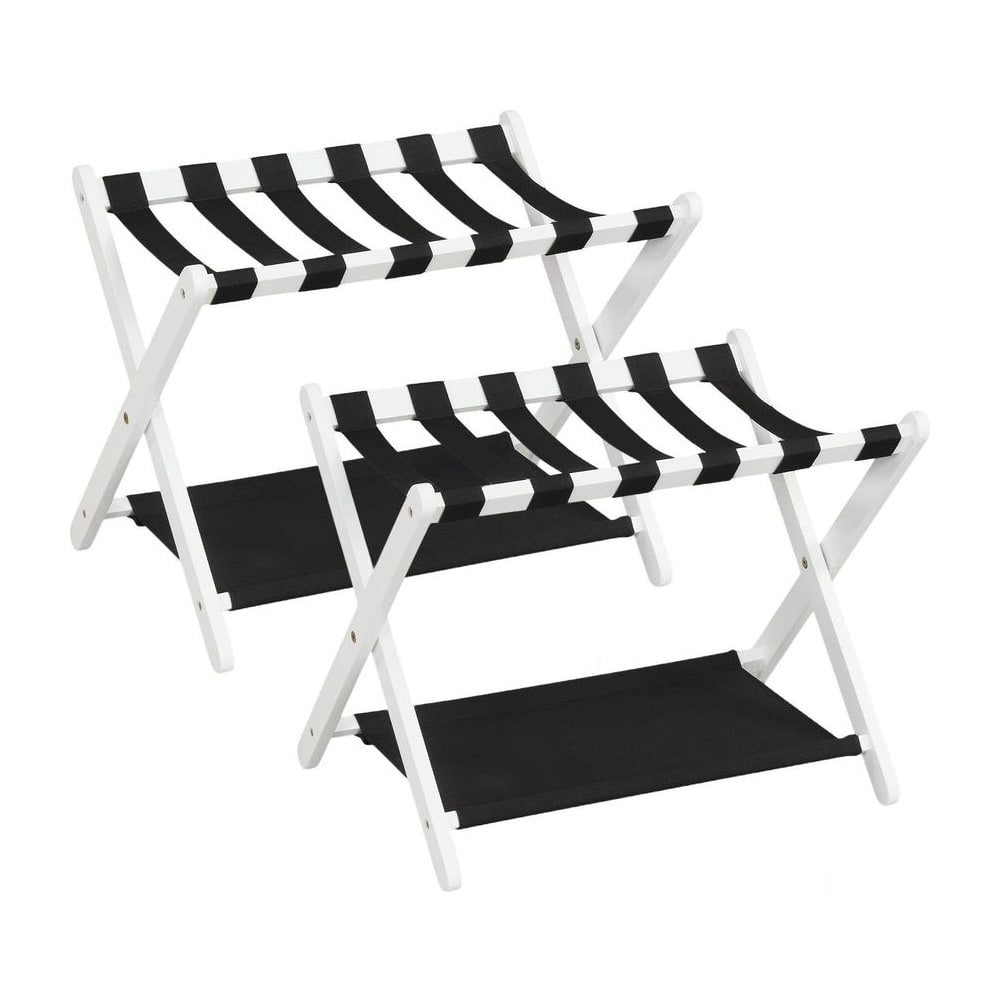Set of 2 Folding Luggage Rack in White