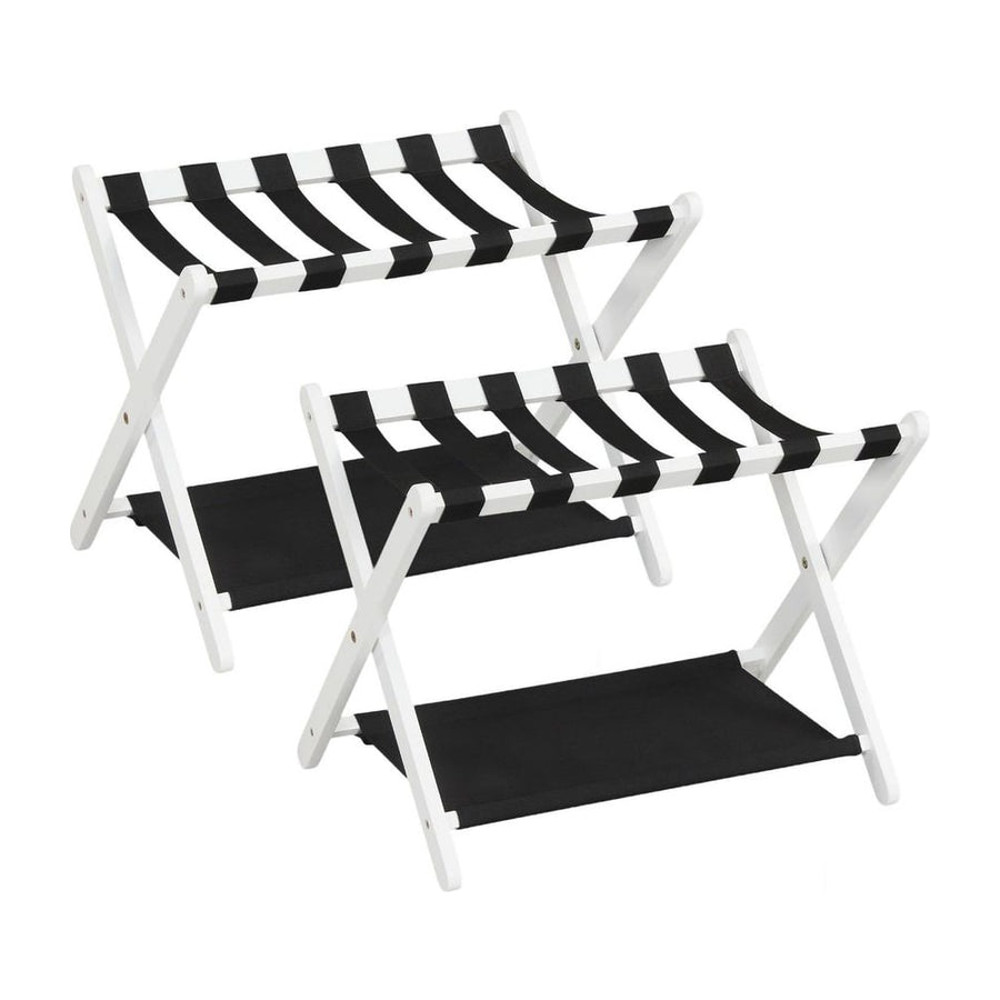 Set of 2 Folding Luggage Rack in White