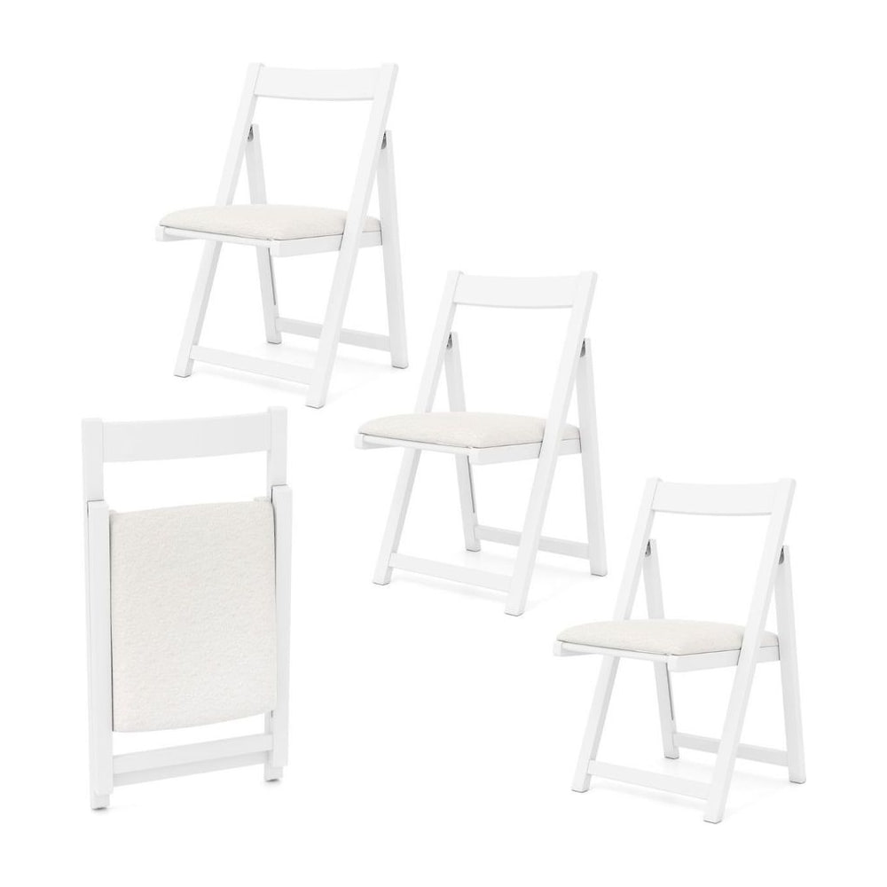 Set of 4 Foldable Dining Chair shown in both open and folded positions against a white background