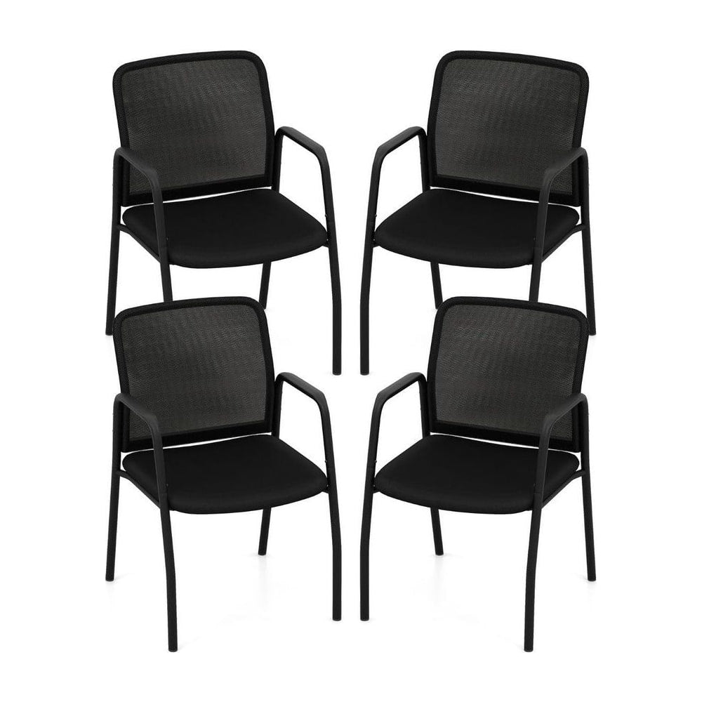 Set of 4 Office Guest Chairs in Black