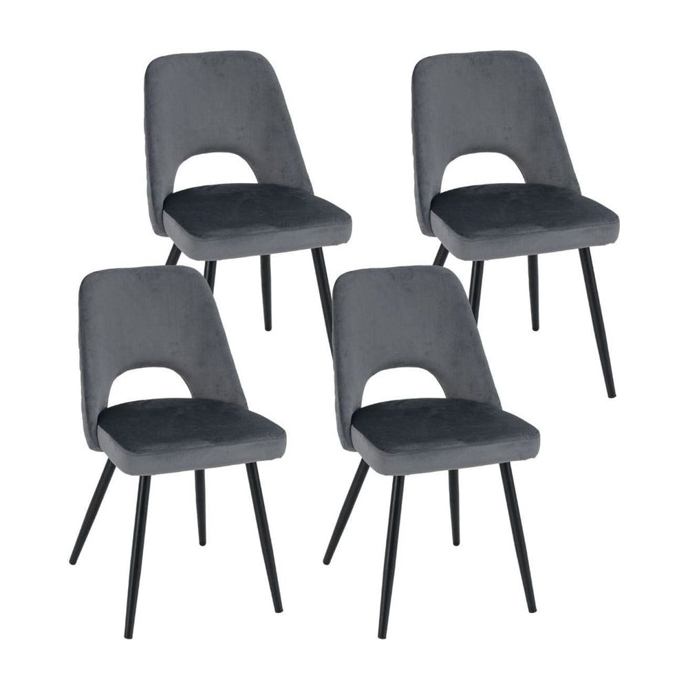 Set of 4 Upholstered Living Room Chair in Grey