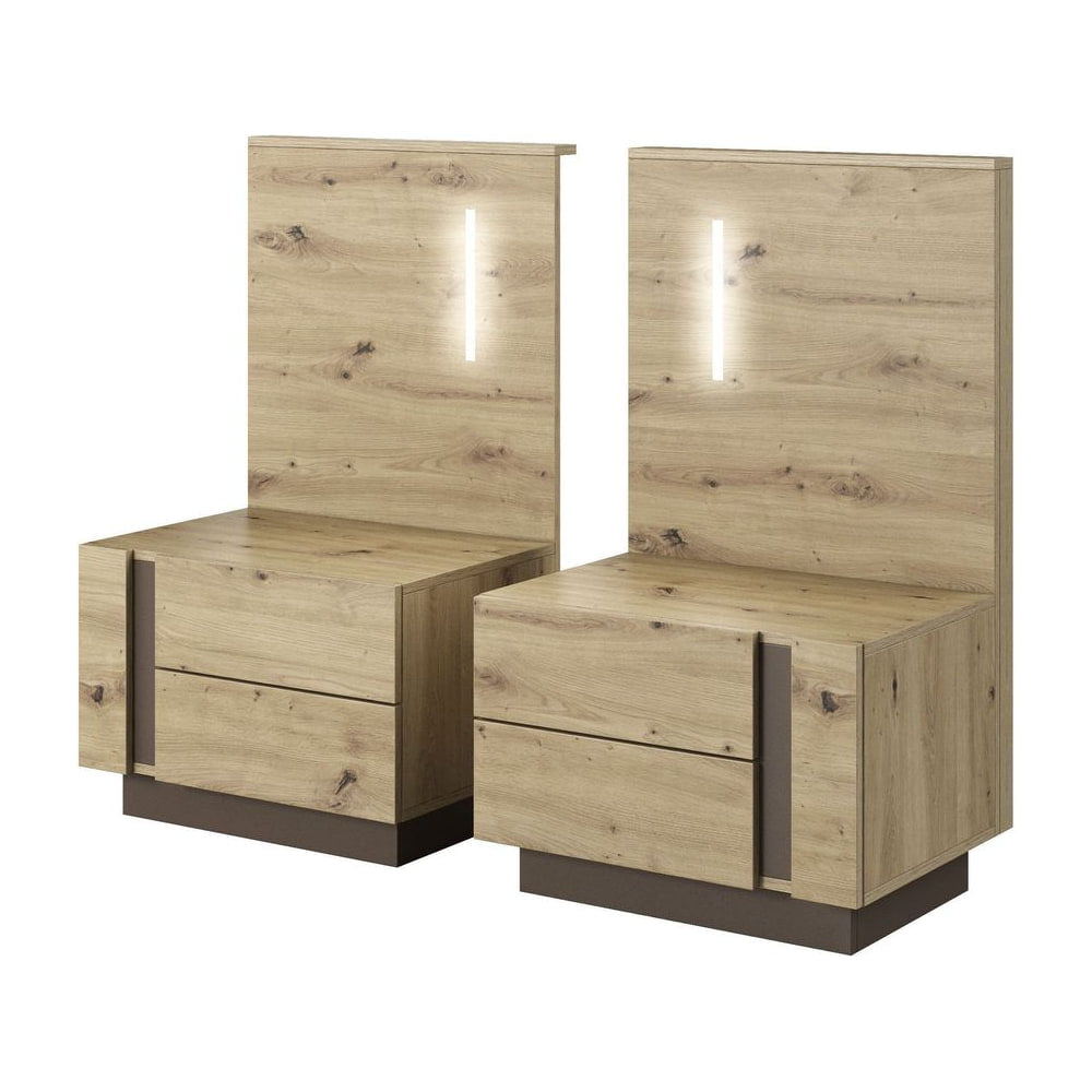 Set of Bedside Tables ARCO Oak Artisan / Grey
