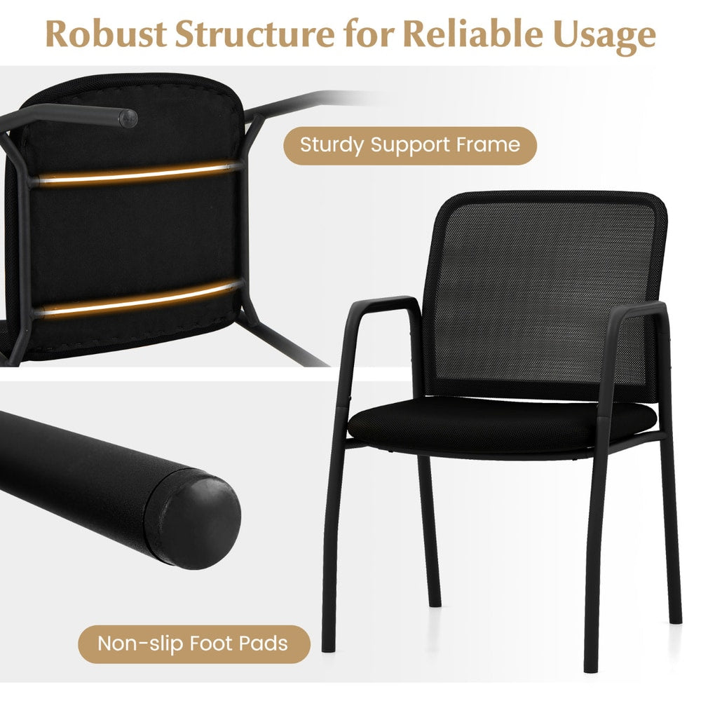 Set of 4 Office Guest Chairs in Black