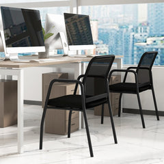 Set of 4 Office Guest Chairs in Black