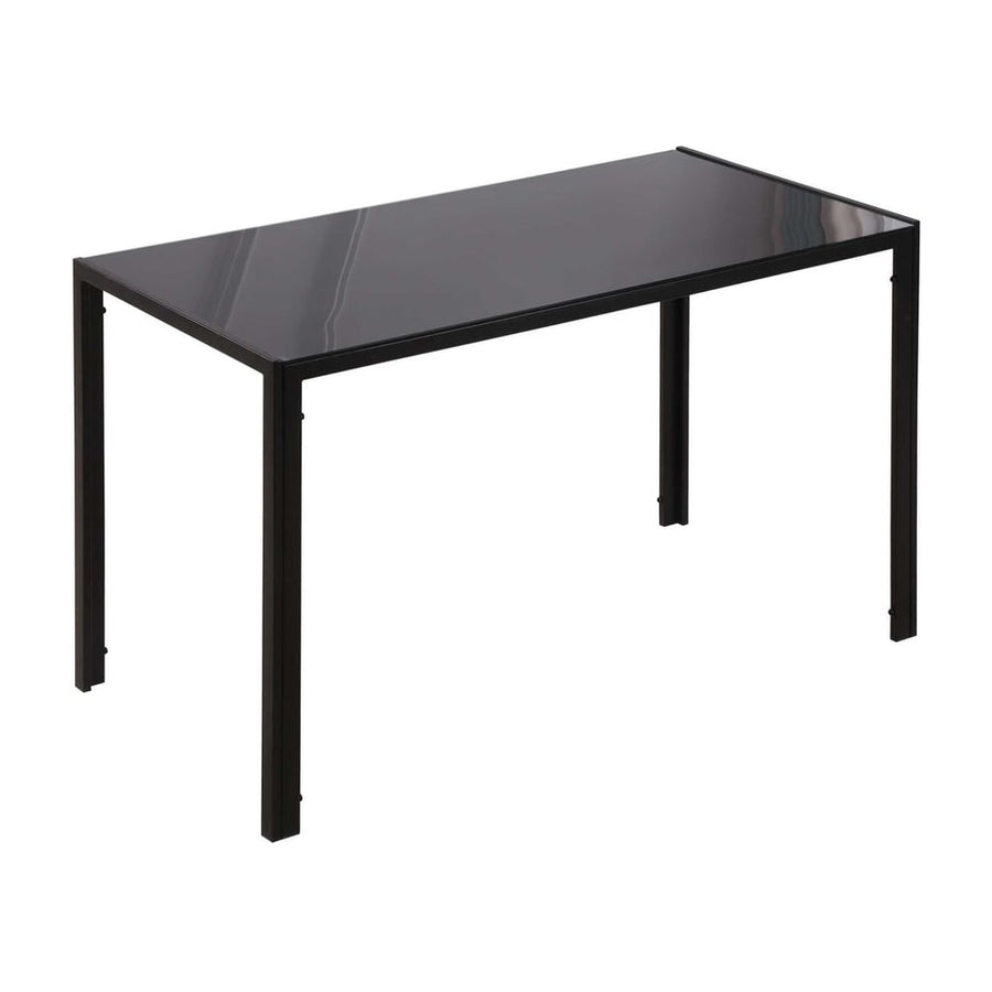 HOMCOM Modern Rectangular Dining Table for 4 People Glass Kitchen Table with Tempered Glass Top and Metal Legs for Dining