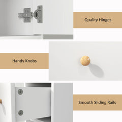 HOMCOM 178 cm Narrow Tall Bathroom Cabinet - White