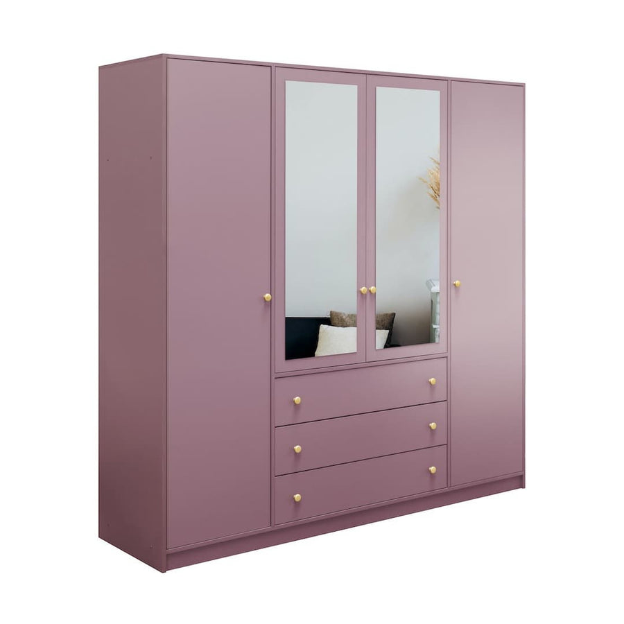 Siena II Hinged Door Wardrobe 196cm in Plum