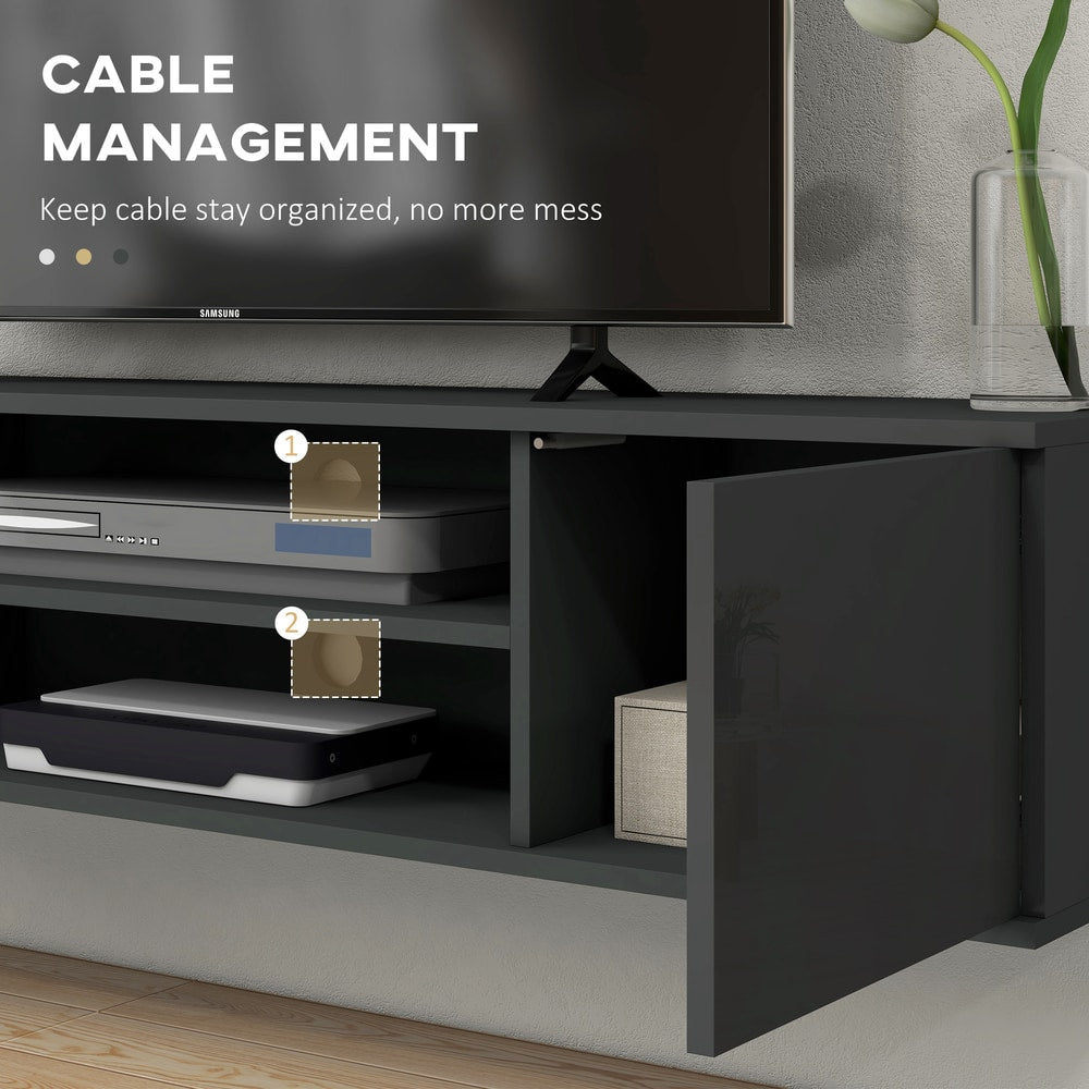 HOMCOM Floating TV Stand Cabinet in Grey, image 7