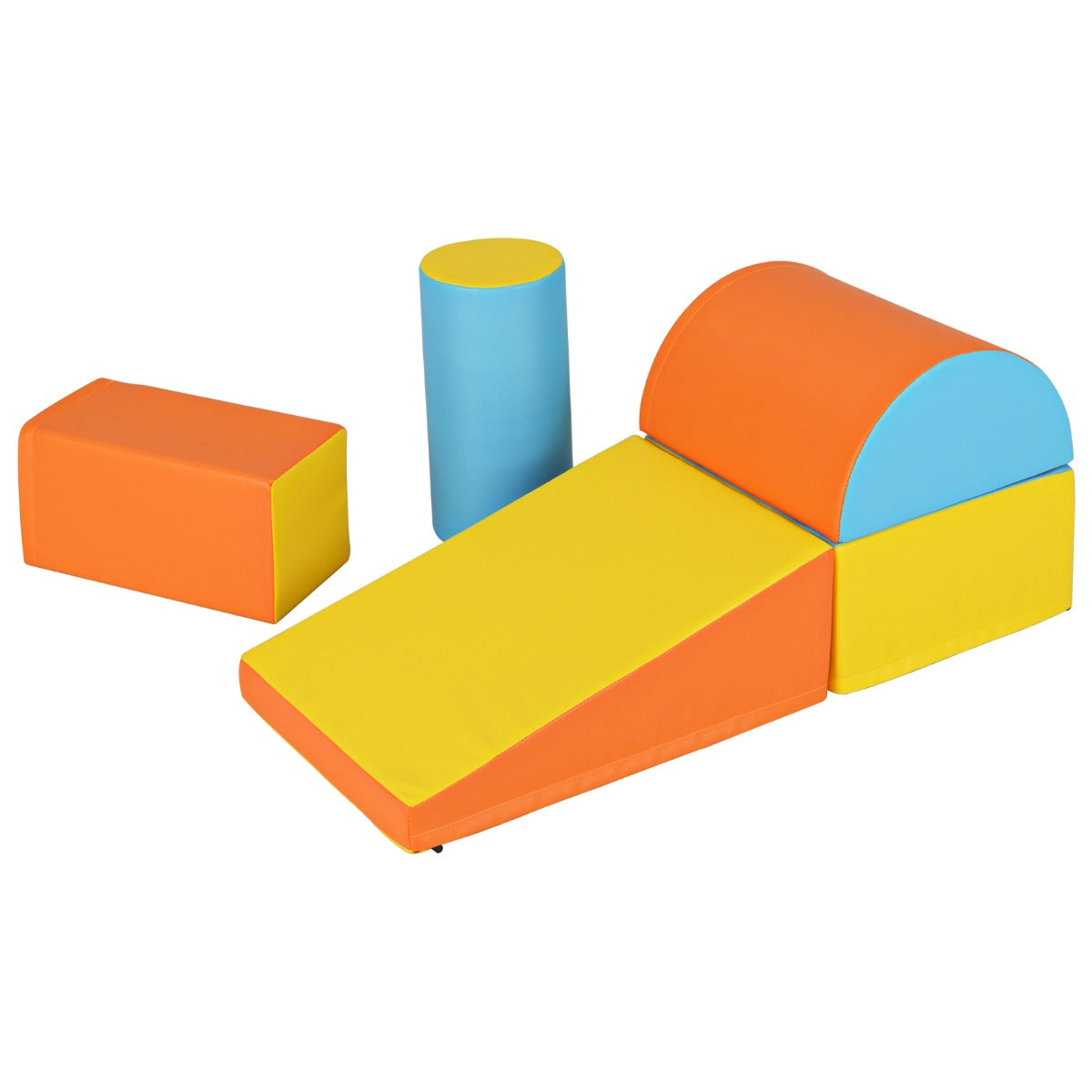 5-Piece Soft Waterproof Kids Climb and Crawl Activity Playset-Yellow and Blue